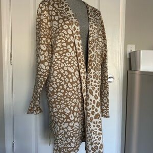 Ruby Rd woman brand animal print knit women’s cardigan,one size(oversized)